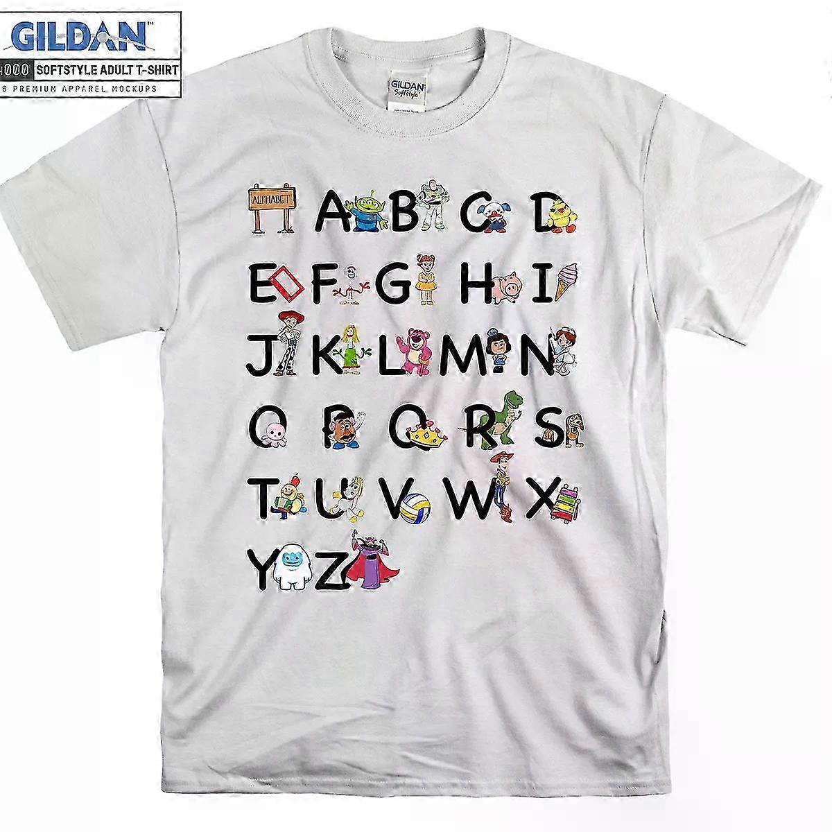 D Toy Story Alphabet-shirt Toy Story Characters Group