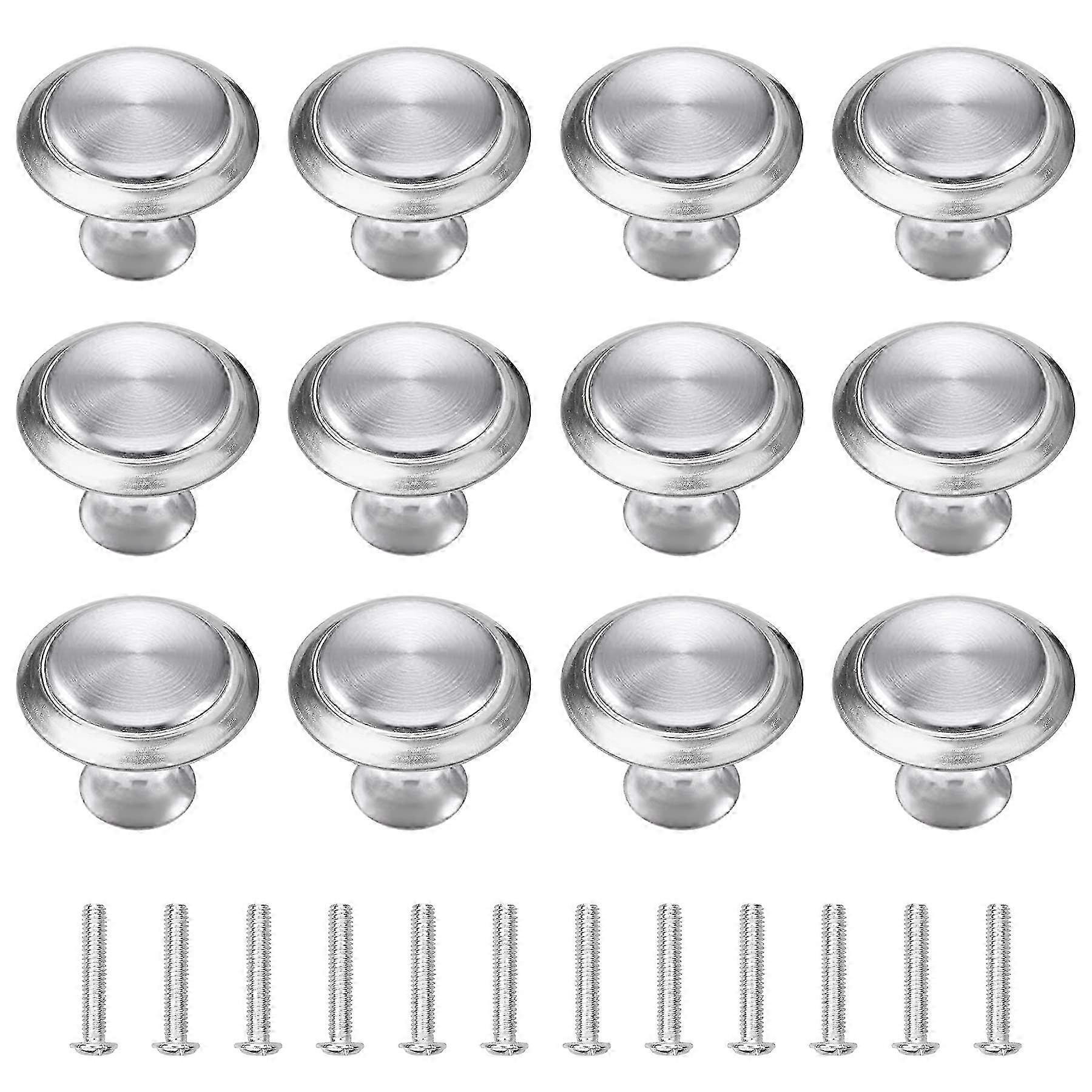 12 Pack Cabinet Door Knobs Drawer Pull Knobs Mushroom Shape Door Handles Stainless Single Hole Cupboard Handle