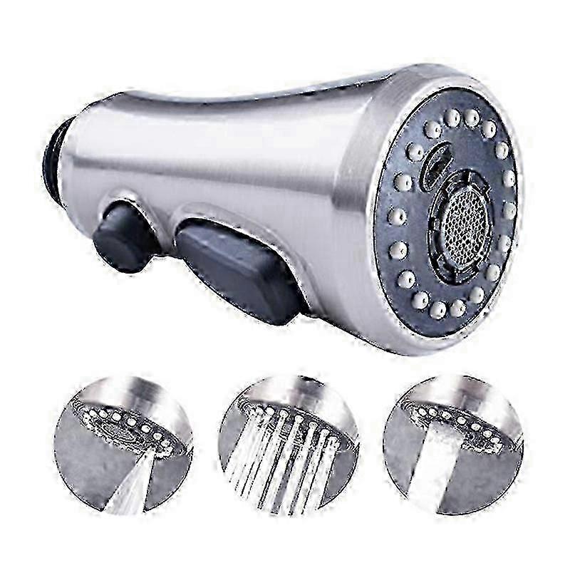 3-function pull-out kitchen faucet spray G1/2 vegetable mixer small shower nozzle(brushed) hk