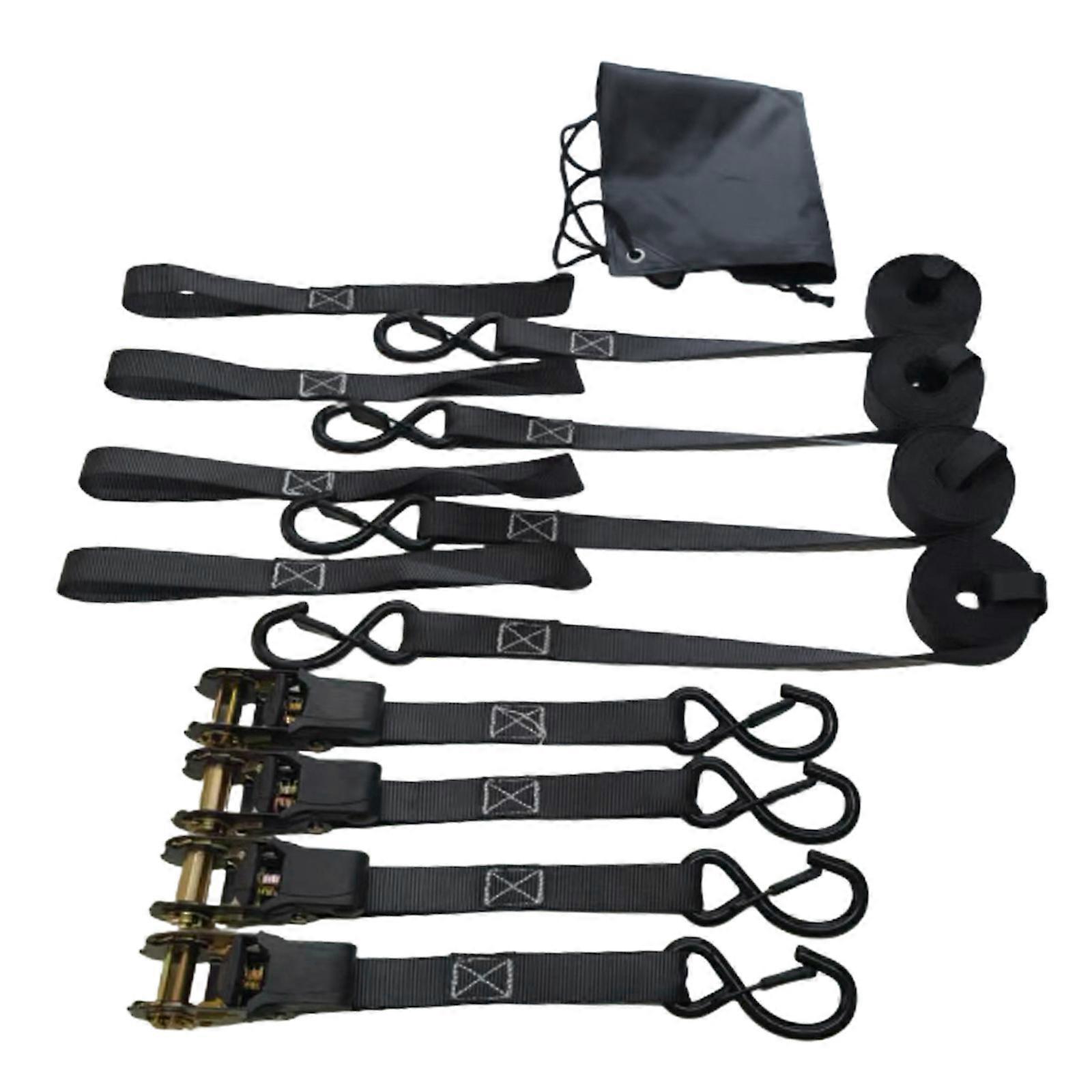 Strong Ratchet Strap Tie Downs With Cushioned Grips S Hooks 2200Lbs Capacity For ATV Furniture Moving Multicolor