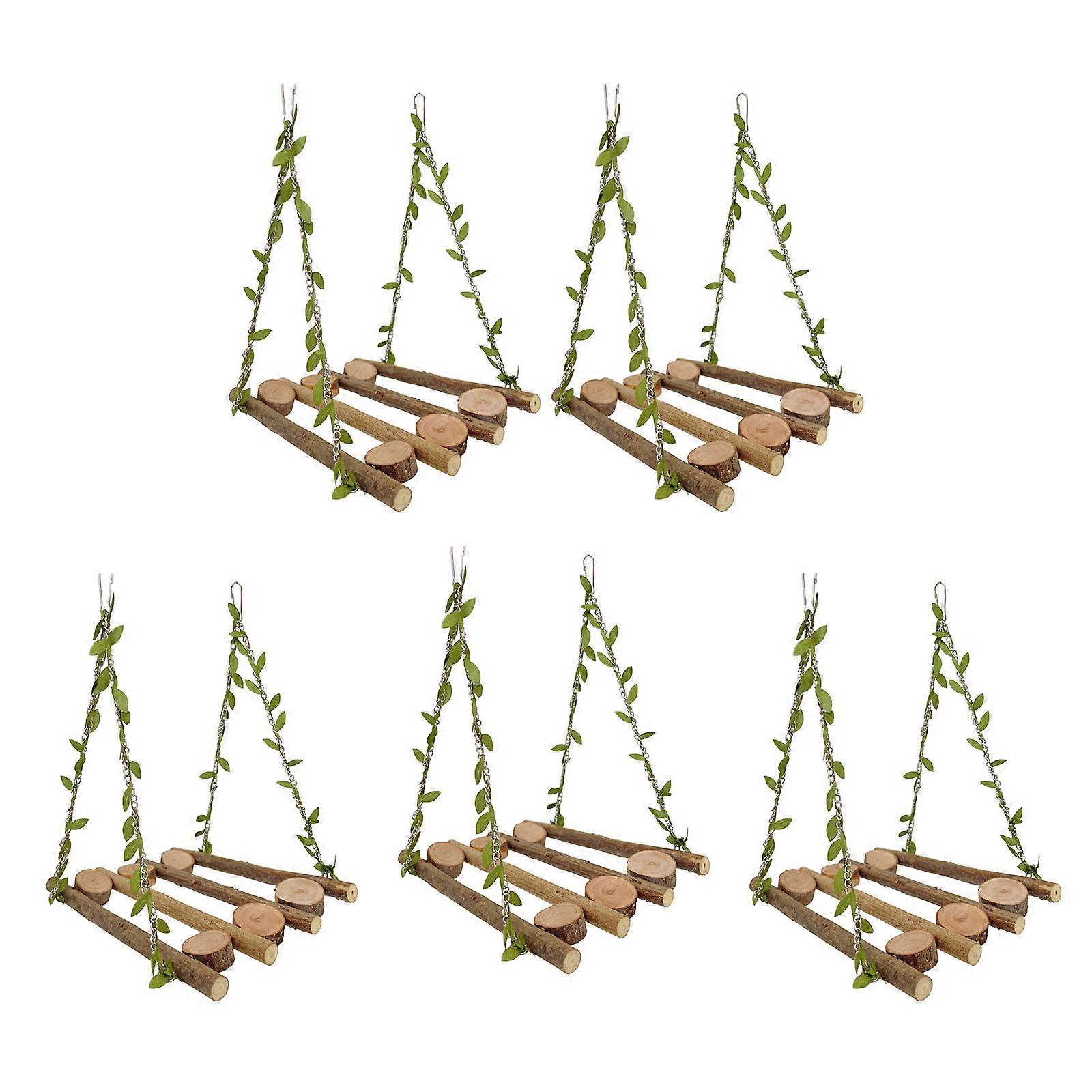 5lots Pet Bird Play Gym Aviary Bird Entertainment Wood Bird Swing Stand for Bird Cages and Aviaries Multicolor