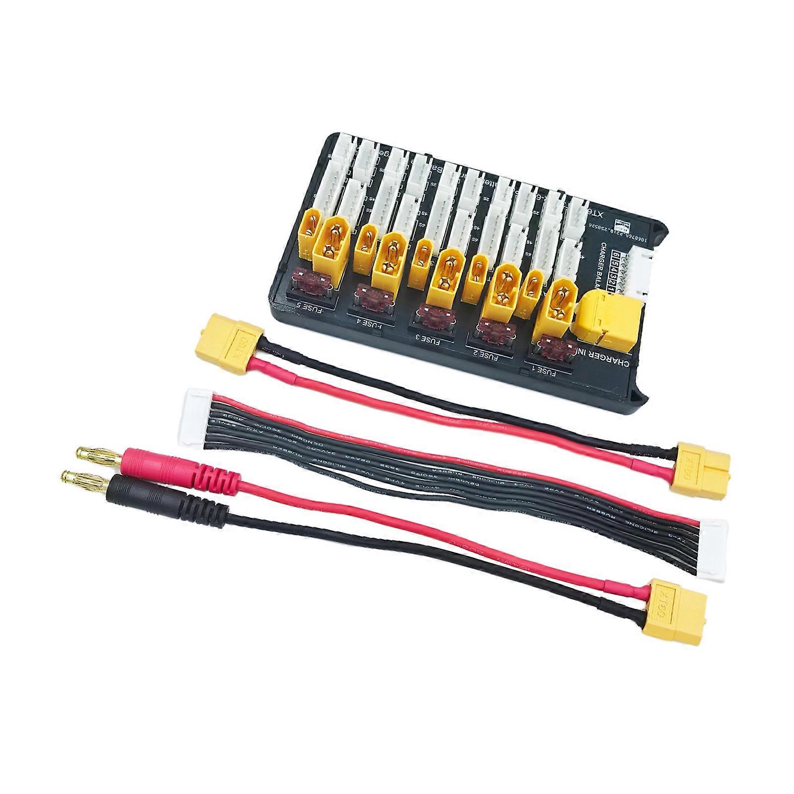 Modulars Charging Plate For RCs Drones Two Interfaces XT60 XT30 5 Battery Groups Charging Multicolor
