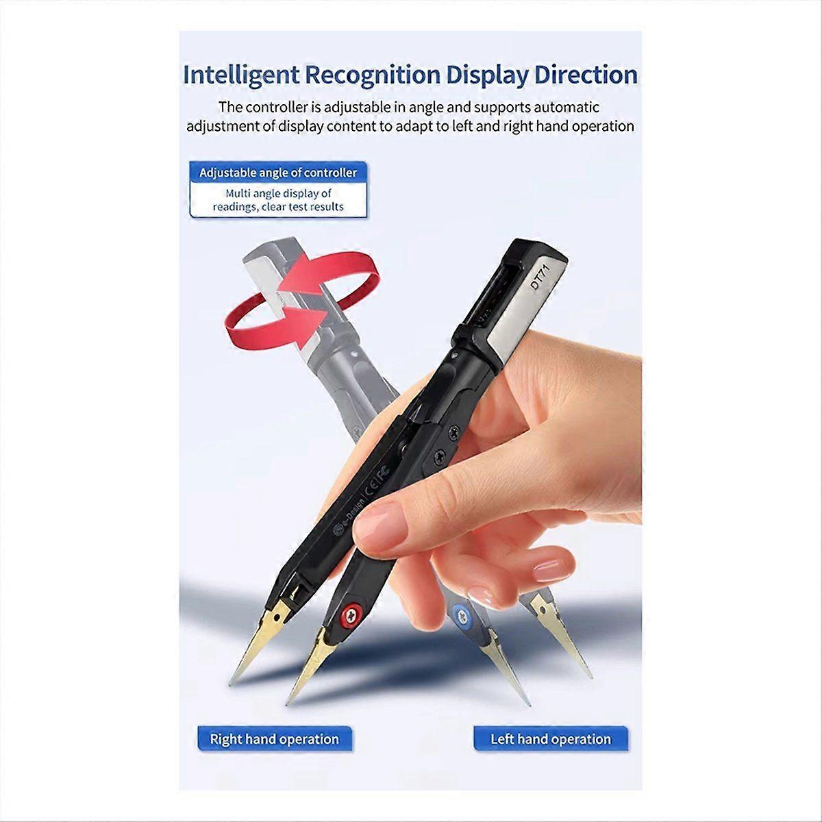 DT71 Intelligent Digital Tweezers Mini SMD Tester LCR Meter Diode Resistor 10KHz Signal Generator Auto Scan OLED Display