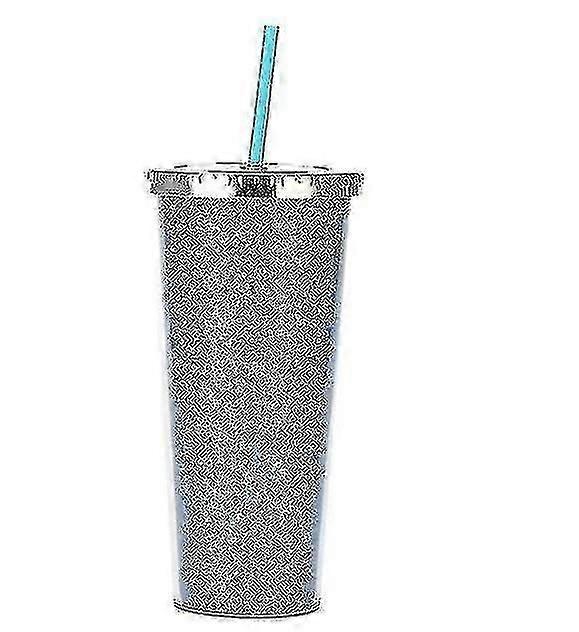 Large Capacity Double Layer Plastic Straw Cup Student Universal Water Cup