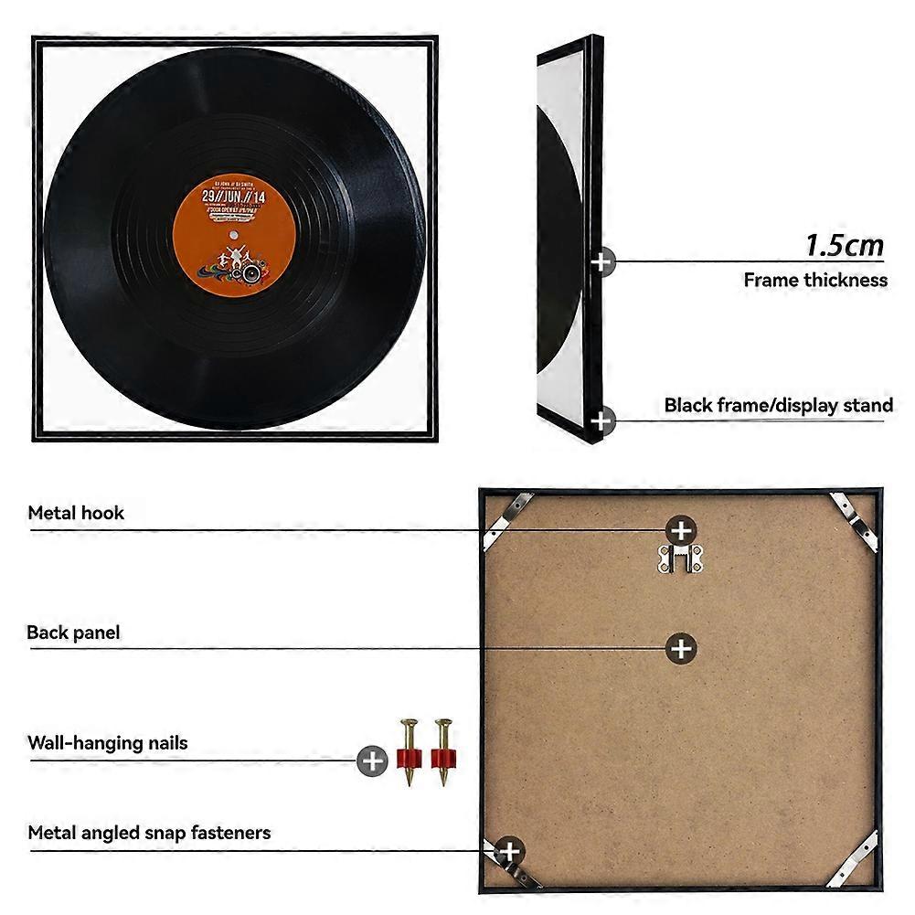 Record Album Frame 4 Pack 12.5x12.5 Inch High Glossy Frame Perfect for ...