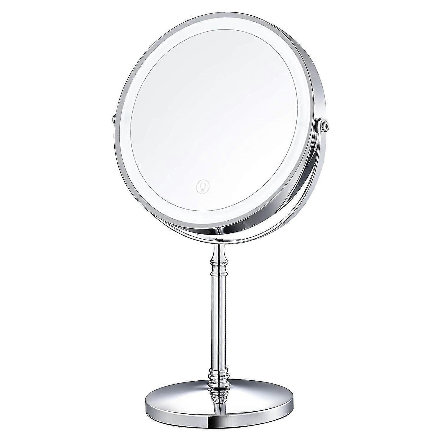 8 Lighted Makeup Mirror  10x Makeup Mirror With Lights  Double Sided Dimmable Magnifying Mirror With Light  Rechargeable And Brightness Adjustable  Co
