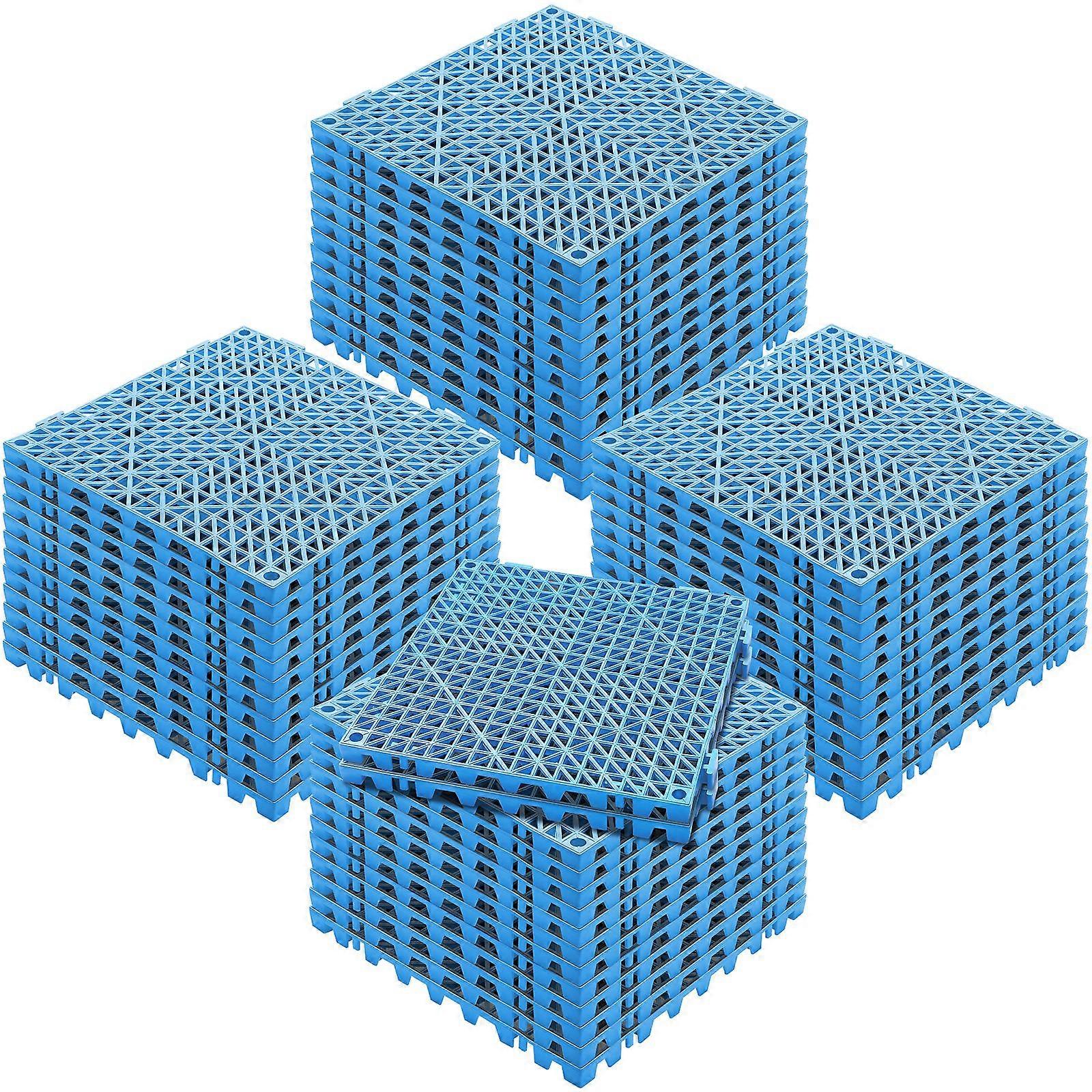 Interlocking Tile 50PCS Blue, Drainage Tiles 12" x 12" Splicing, Soft PVC Interlocking Drainage Floor Tiles