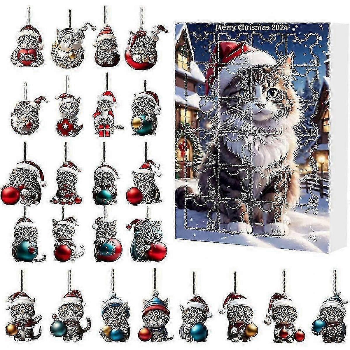 Christmas Tree Cat Charm for 2025 Advent Calendar Decor