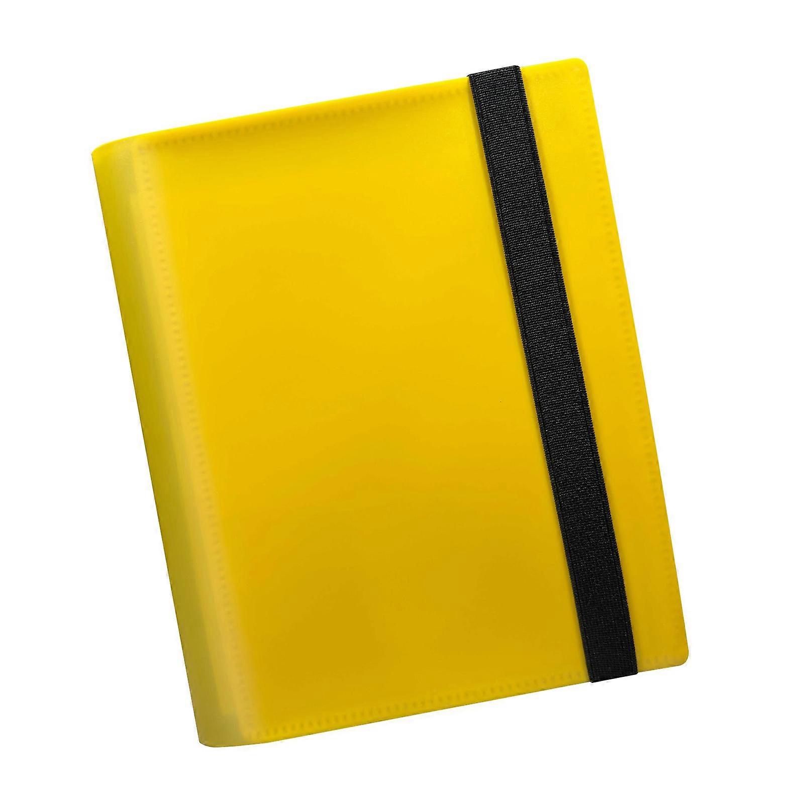 Portable Trading Card Binder 9 Pocket Game Card Binder Storage Case for Game Card Baseball Football Card Enduring  Yellow