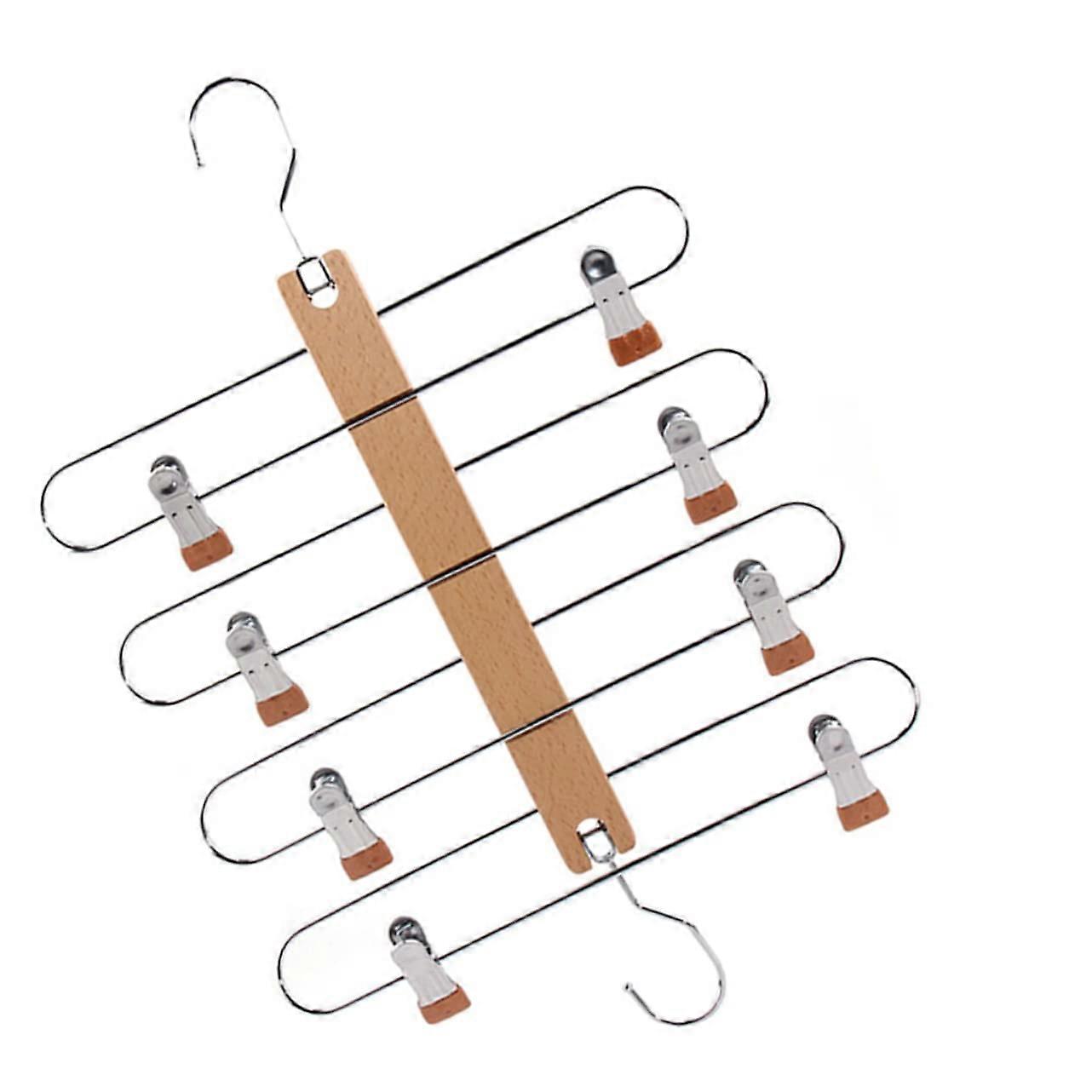 Skirt and Pants Hanger with Adjustable Clips for Closet Organization and Space Saving Storage