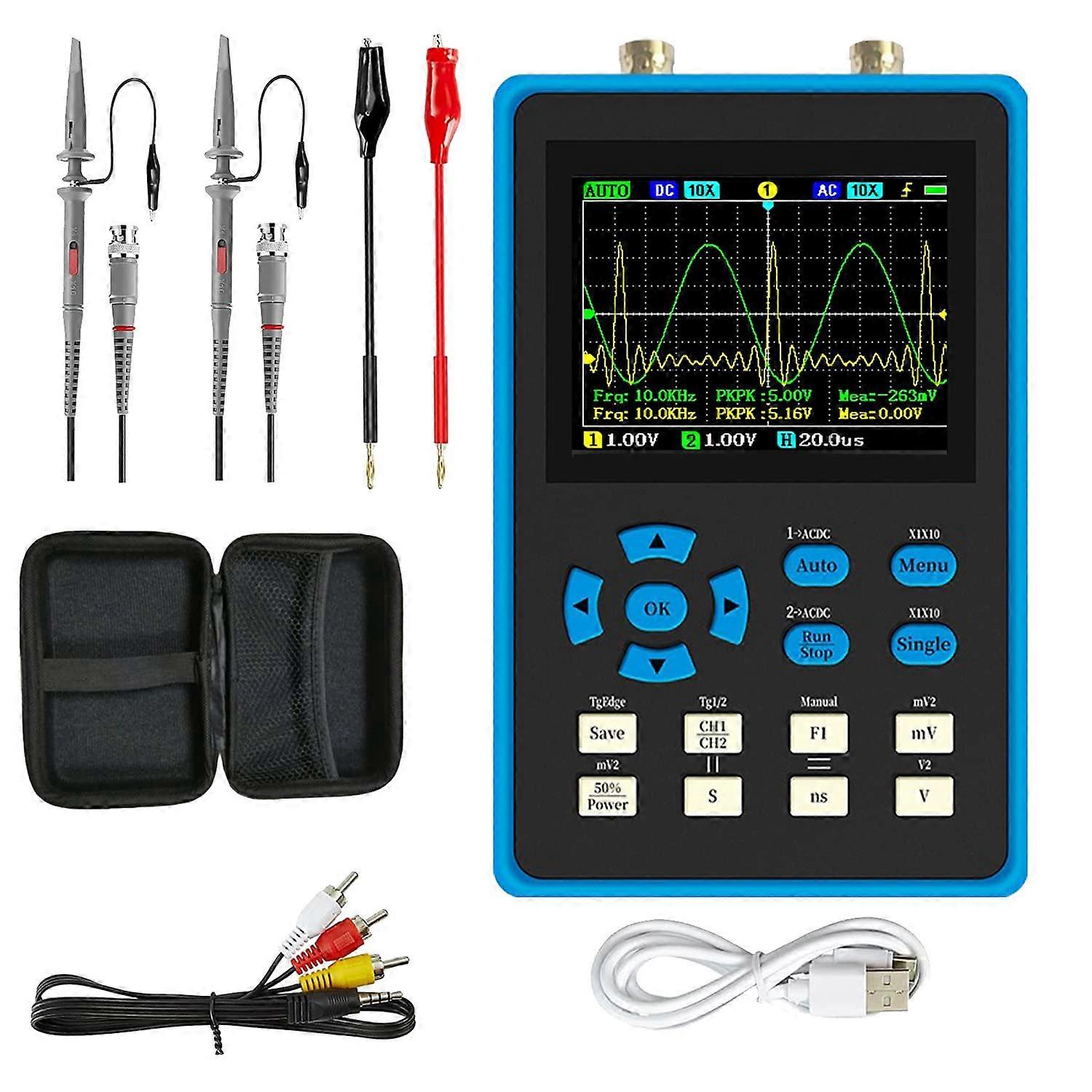 DSO2512G Oscilloscope - 2-in-1 Digital Oscilloscope & DDS Signal Generator, 120Mhz Bandwidth 500MSa/S Sampling Rate