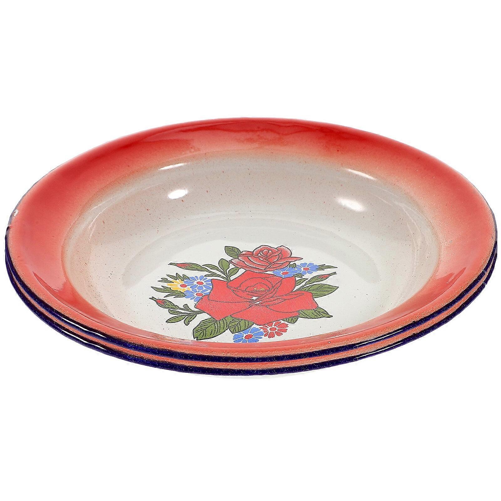 2pcs Antique Floral Pattern Storage Plates Household Appetizers Containers