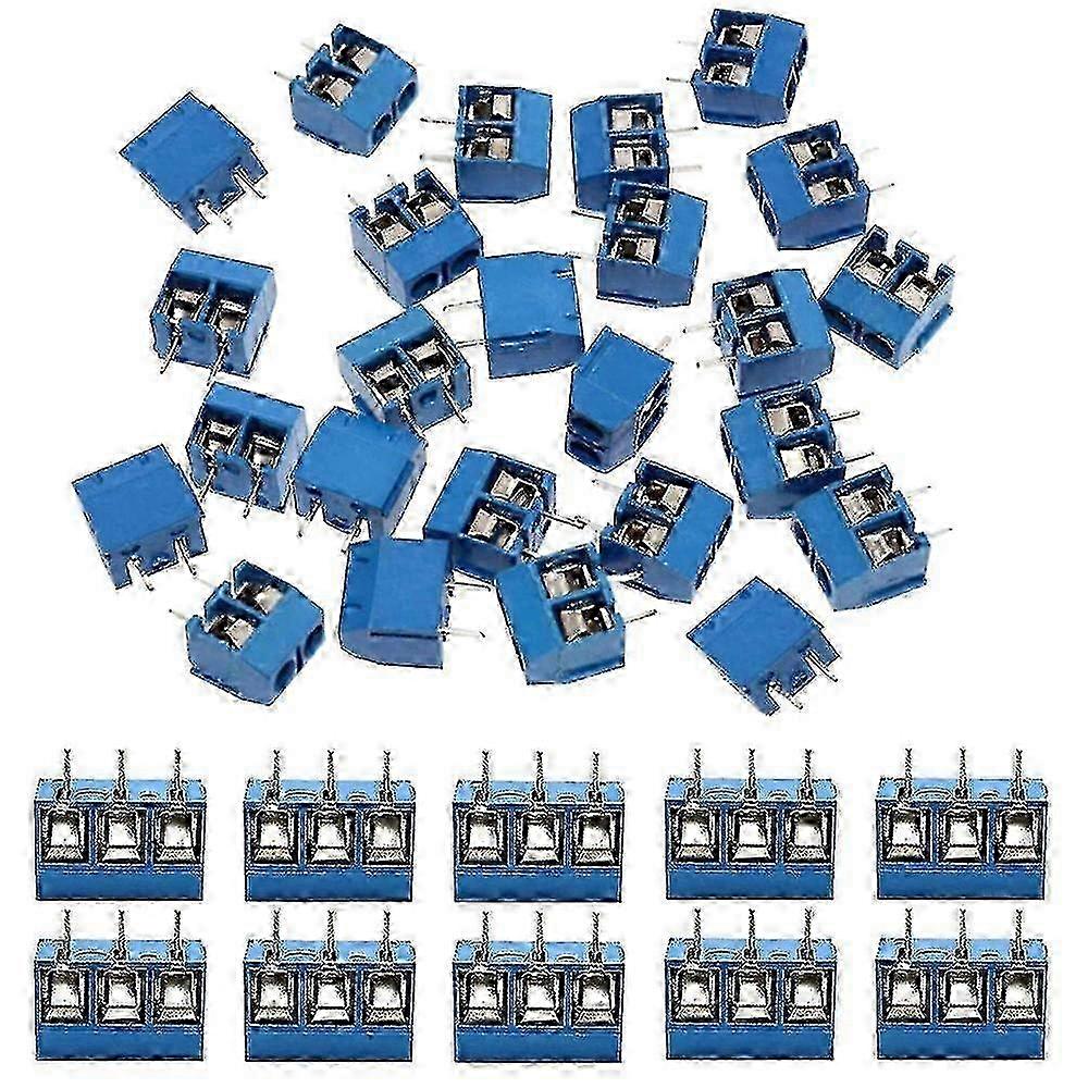 60pcs 5mm Pitch 2 Pin 3 Pin Pcb Mount Screw Terminal Block Connector For (50 X 2 Pin, 10 X 3 Pin)