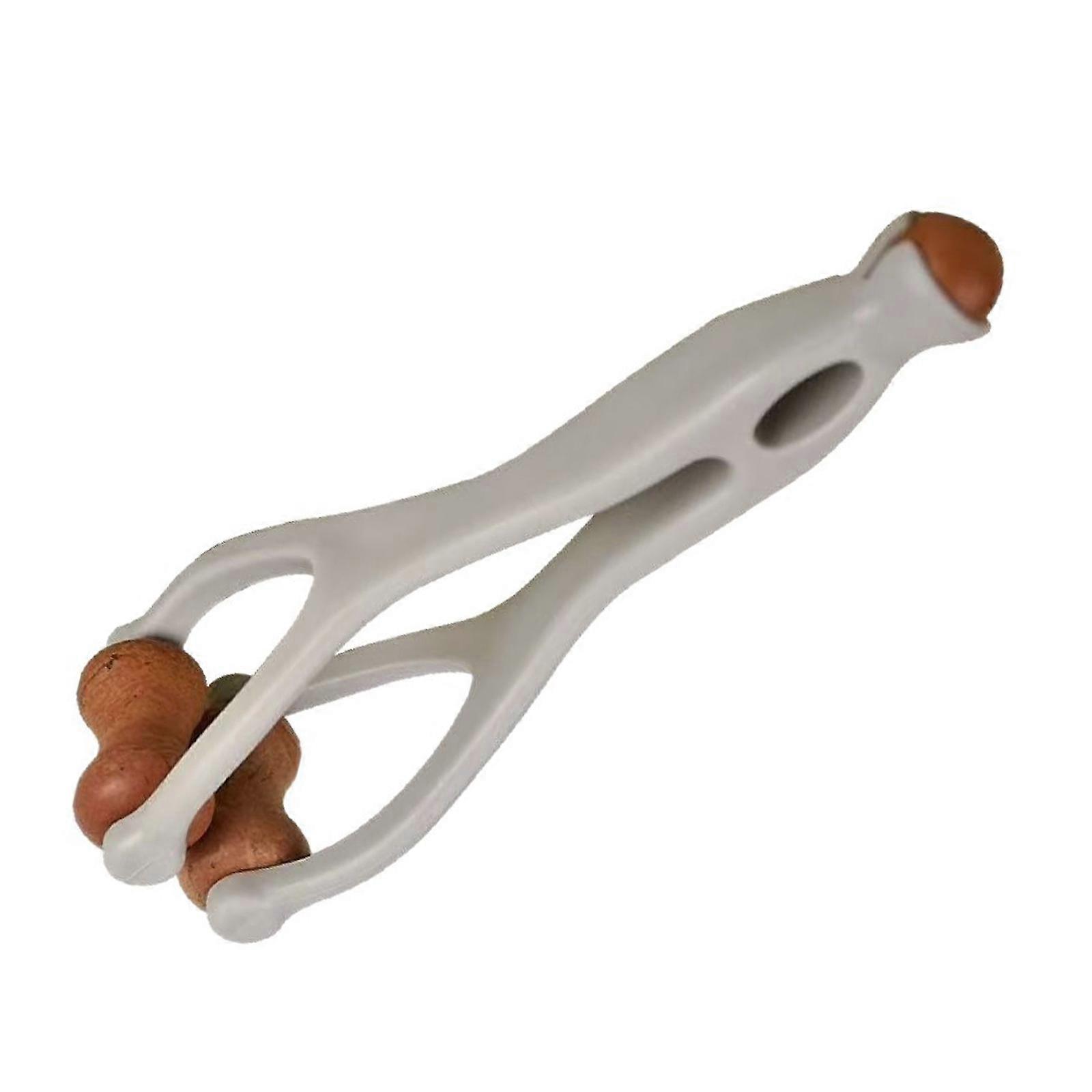 Practical PP Hand Massage Roller with Wooden Surfaces Manual Finger Massagers Tool for Daily Relaxation Multicolor
