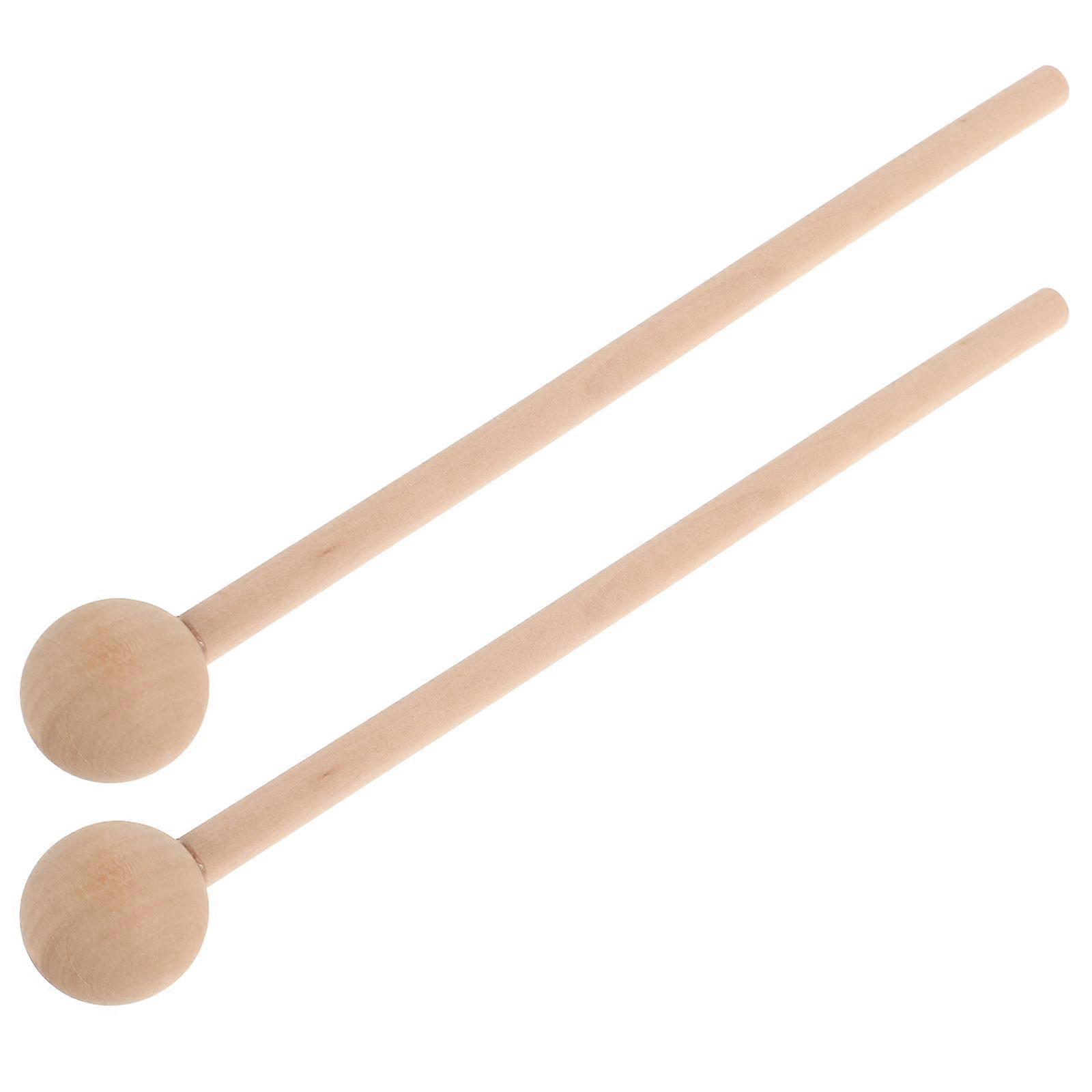 Drum Mallets Percussion Sticks Hand-eye Coordination Development Individual Play 12.18 Inch Beige 2Pcs