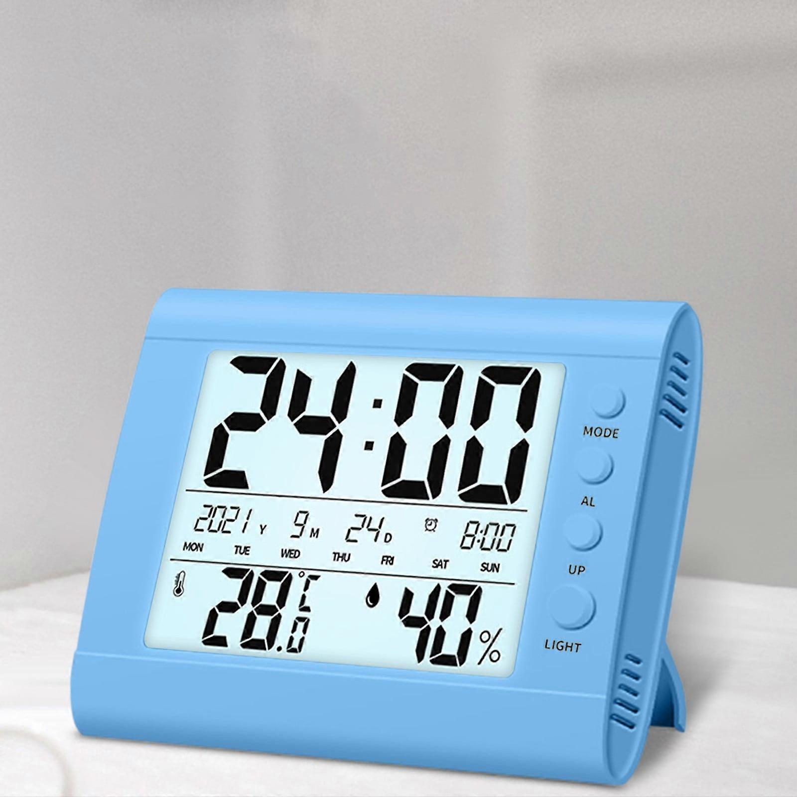 Clearance! Digital Temperature Hygrometer with Large Luminous Screen, Desktop Alarm Clock, Indoor Humidity Monitor