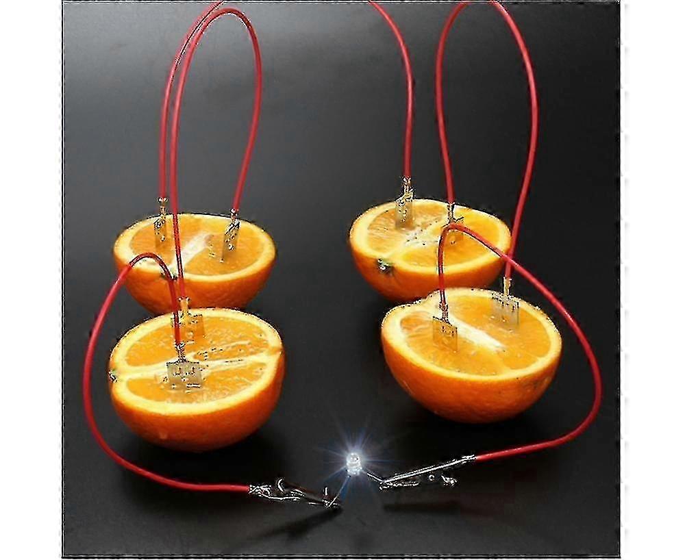 w Fruit Battery Light Diode Generator Science Experiment Kit Student Education Toy