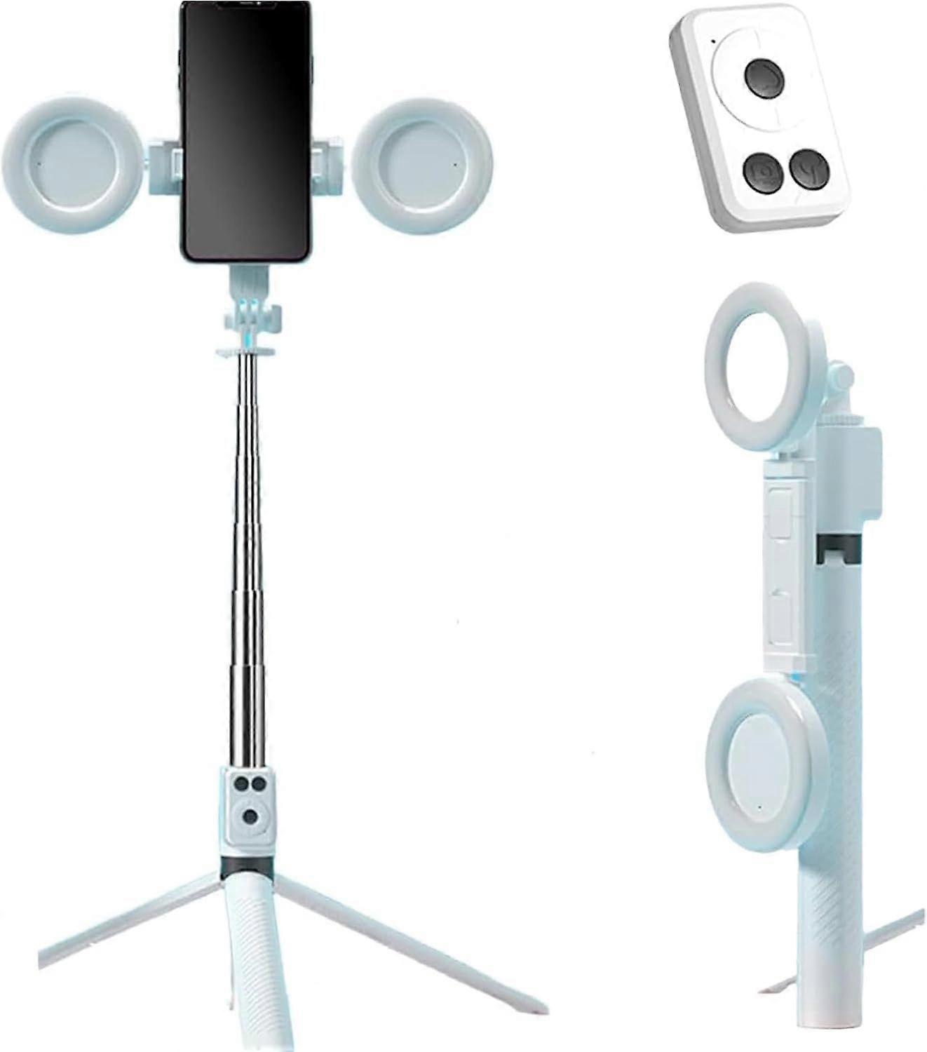 Tripod with Light, 6 in 1 Phone Selfie Stick with Fill Lamp, 67 Inches Portable Extendable Stand