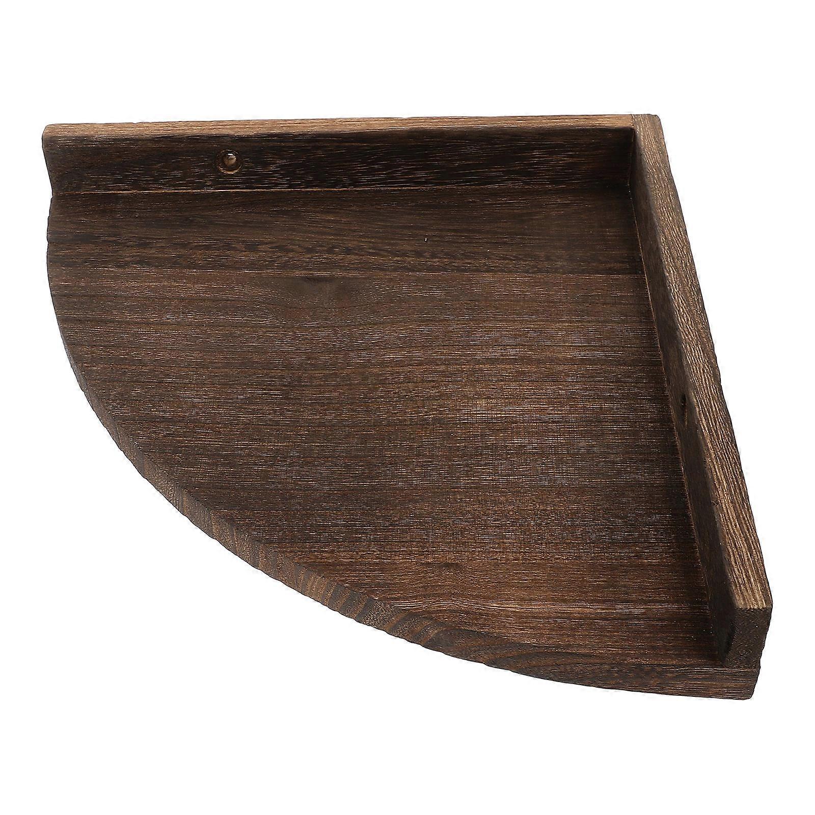 Triangular Floating Shelf Wooden Wall Mounted Storage Shelf 1 Piece for Home Use