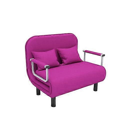 Convertible 3 in 1 Sofa Bed Chair Lilac Color 100cm Adjustable Folding 5 Position Sleeper Upholstered Single Flip Chair