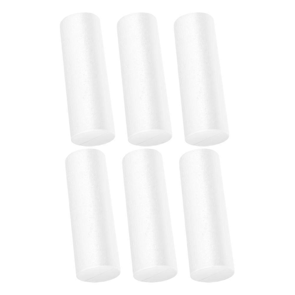 White Foam Cylinders for Crafts Enabling Easy DIY Creativity 6Pcs for Home Crafting