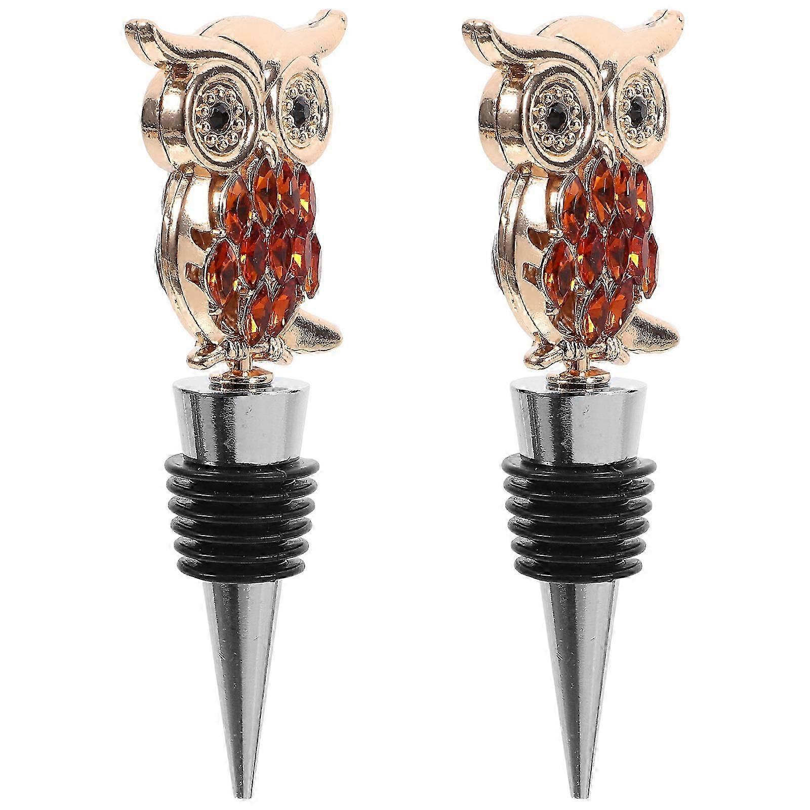 Uggleformade vinkorkar gjorda av zinklegering lufttät försegling för vinflaskor 2 st