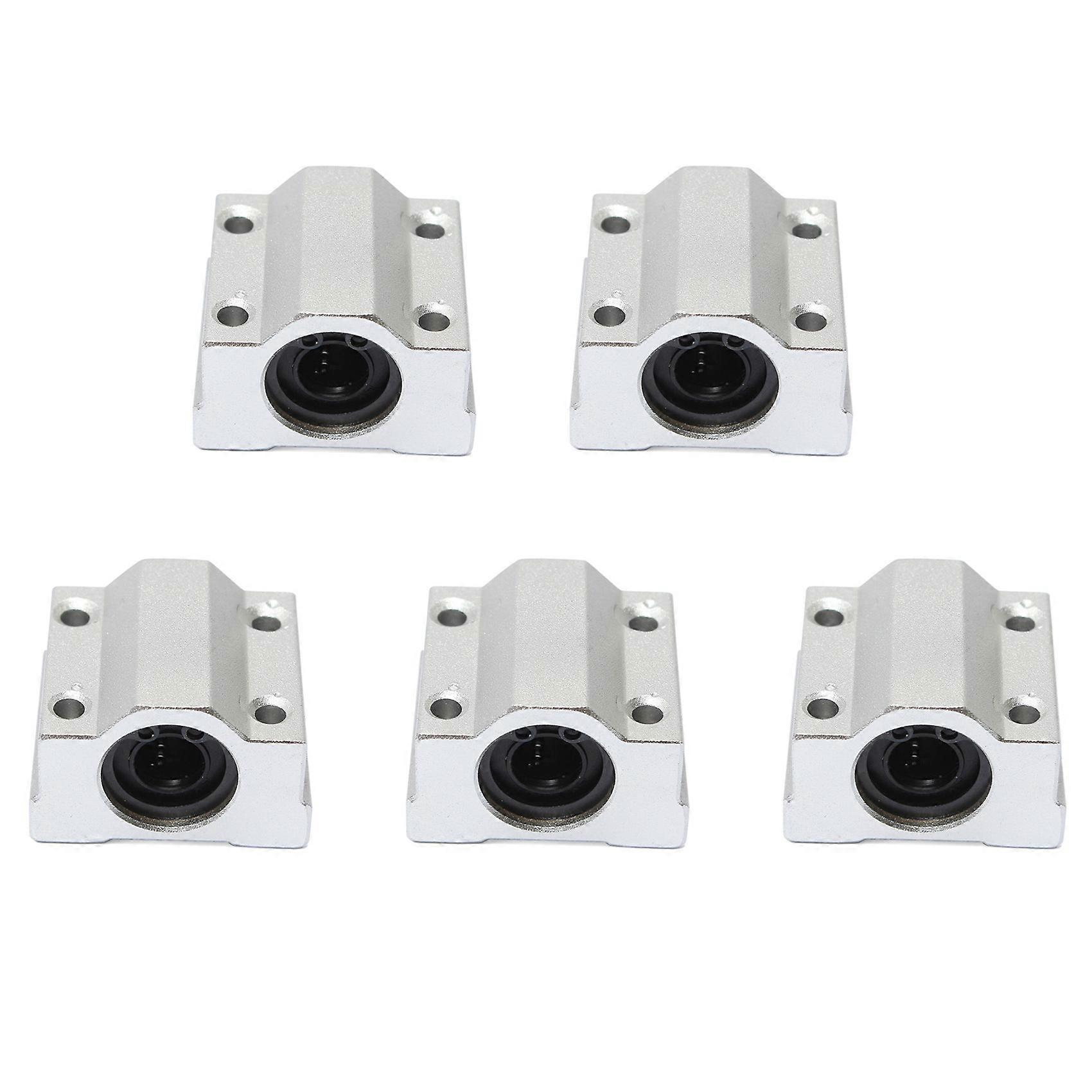 5X SCS10UU 10mm Linear Motion Ball Bearing Slide Bushing Block Silver