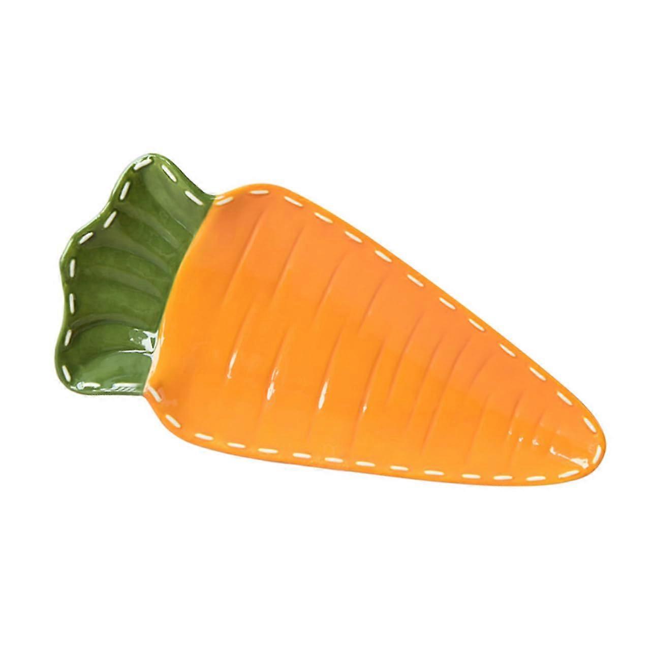 Ceramic Serving Plate with Unique Carrot Shape Cartoon Tableware for Kids Fun Dining Experience