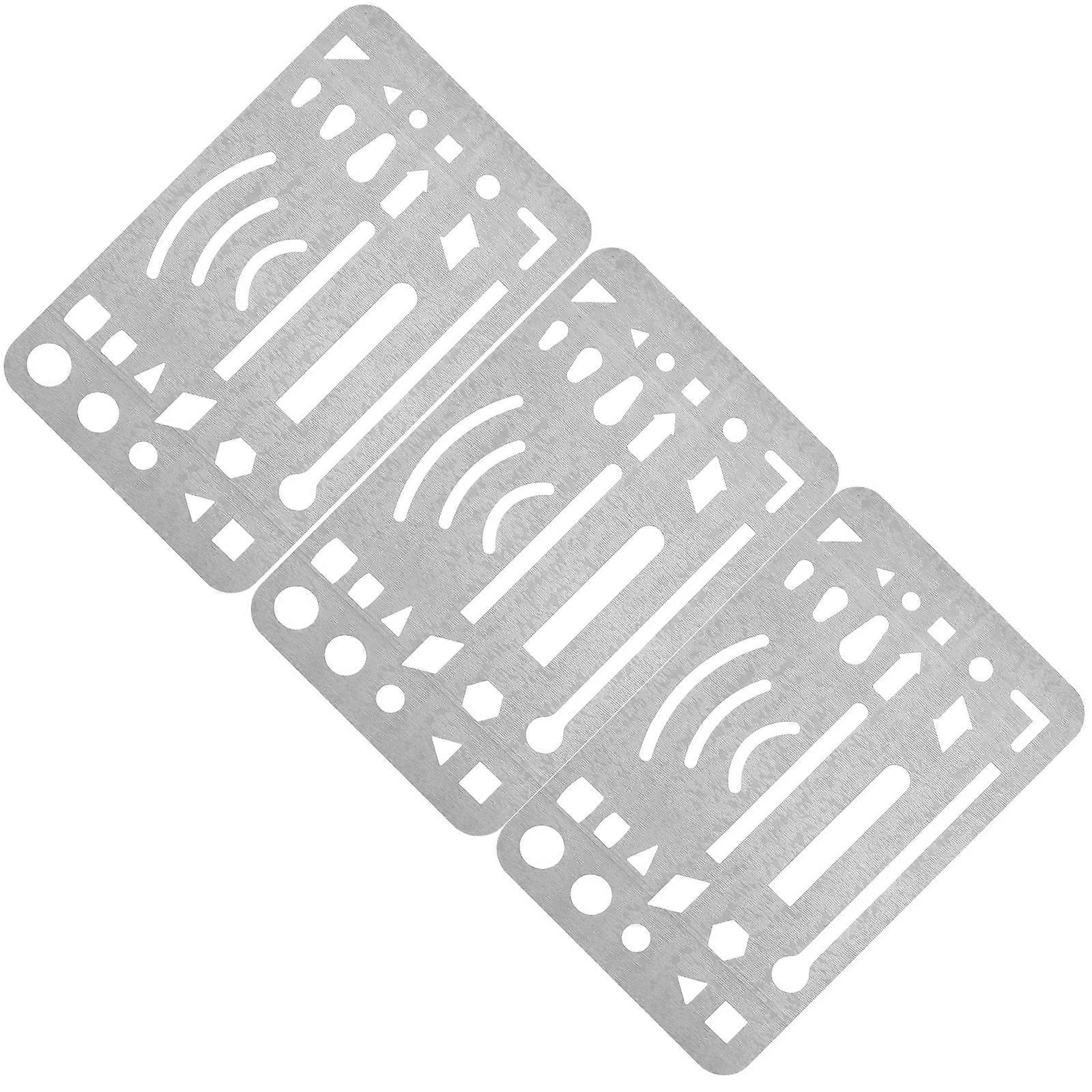 3 pcs Stainless Steel Letter Shield for Craft Drawing Drafting Tool Erasing Shield Template