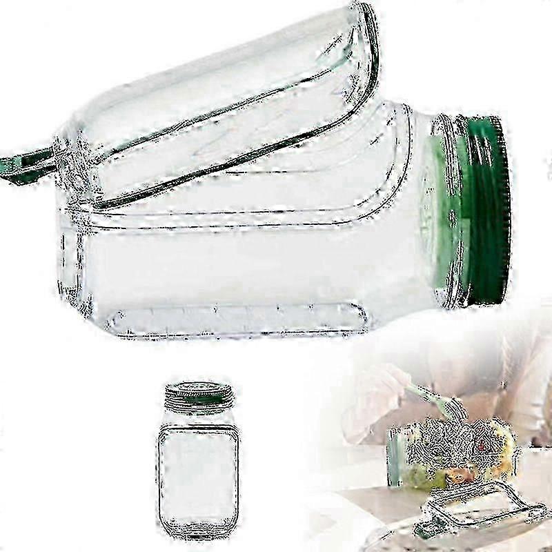 Salad Pod with Sauce Dressing Container, Vertical Layering Salad Pod with Built-in Bowl, Portable Leakproof All-in-One Salad Lunch Box