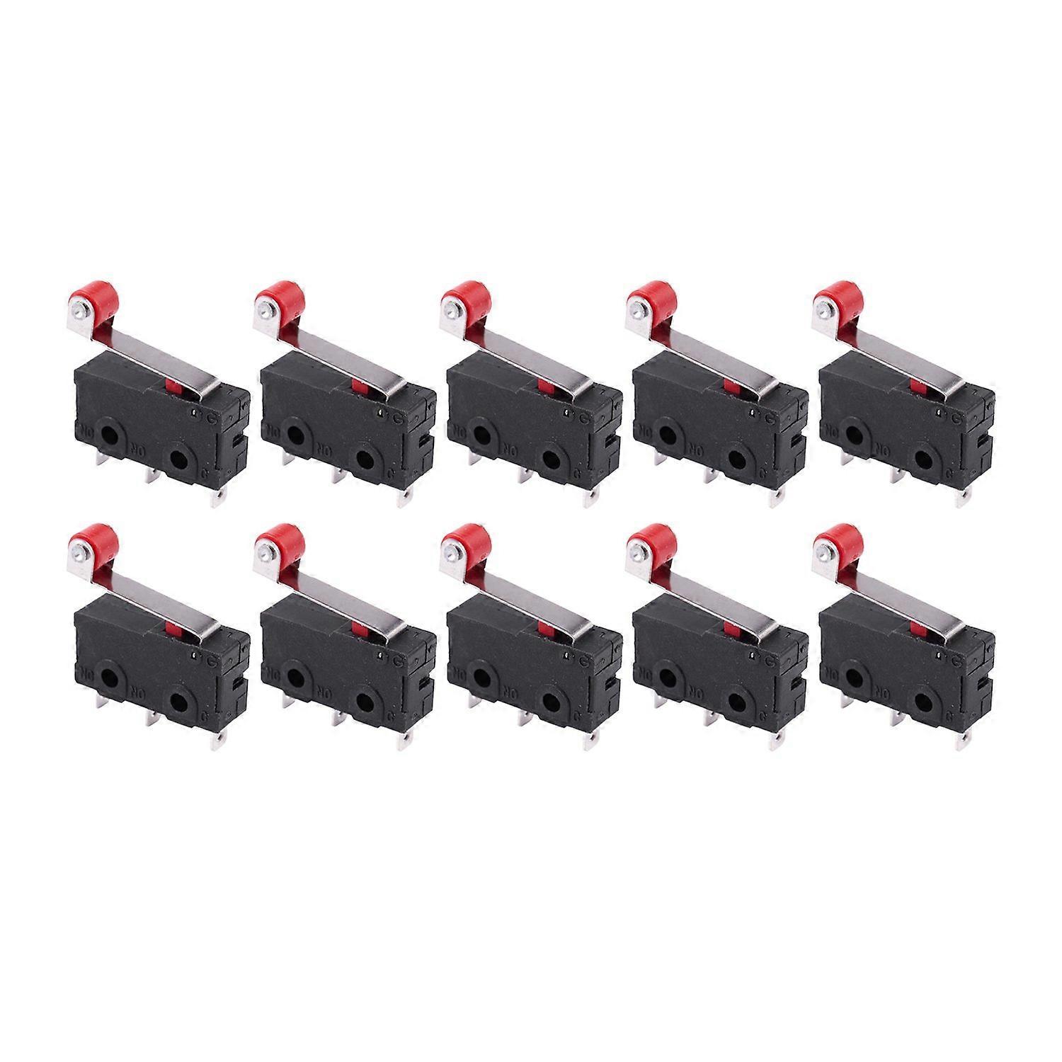 10Pcs Micro-Roller Lever Arm Open Close Limit Switch Kw12-3 Pcb Microswitch