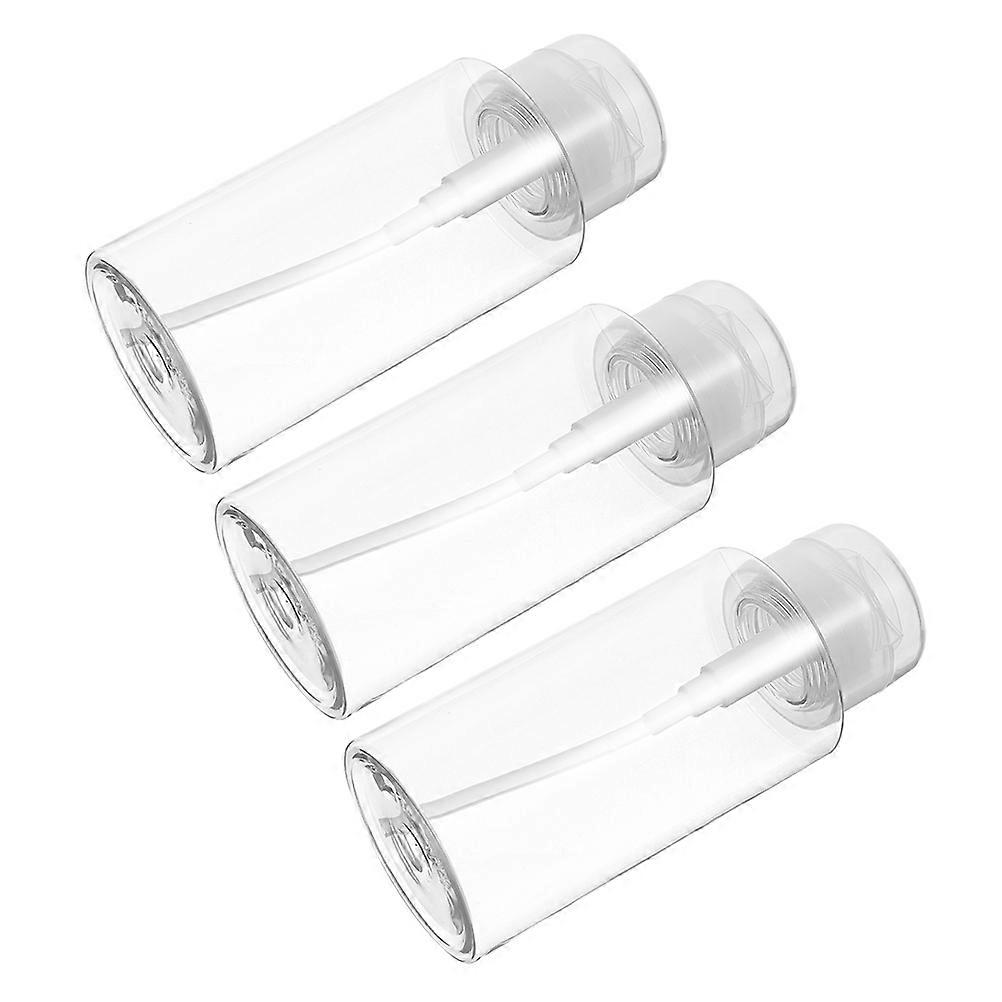 Nail Polish Remover Dispenser Push Down Pump Bottles for Storage 3Pcs Clear Plastic