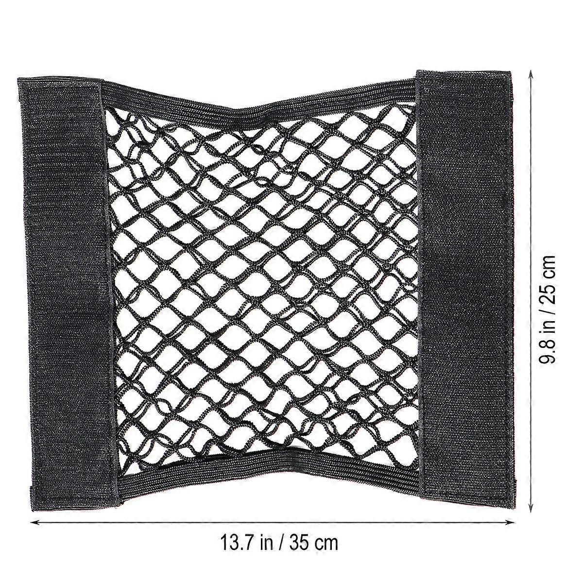 Double Layer Net Trunk Mesh Bag for Car Storage Black Pocket