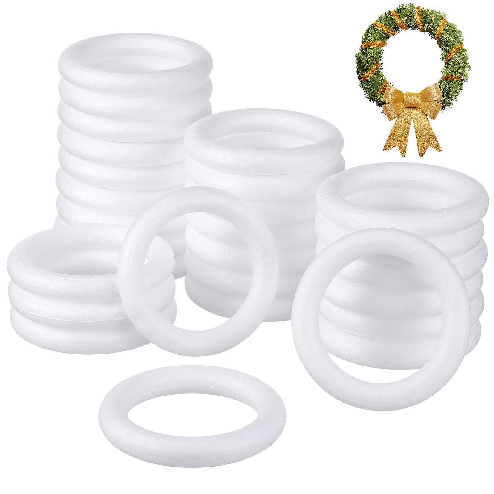 Foam Circular Ring for Craft Making 180Pcs White DIY Child Accessory