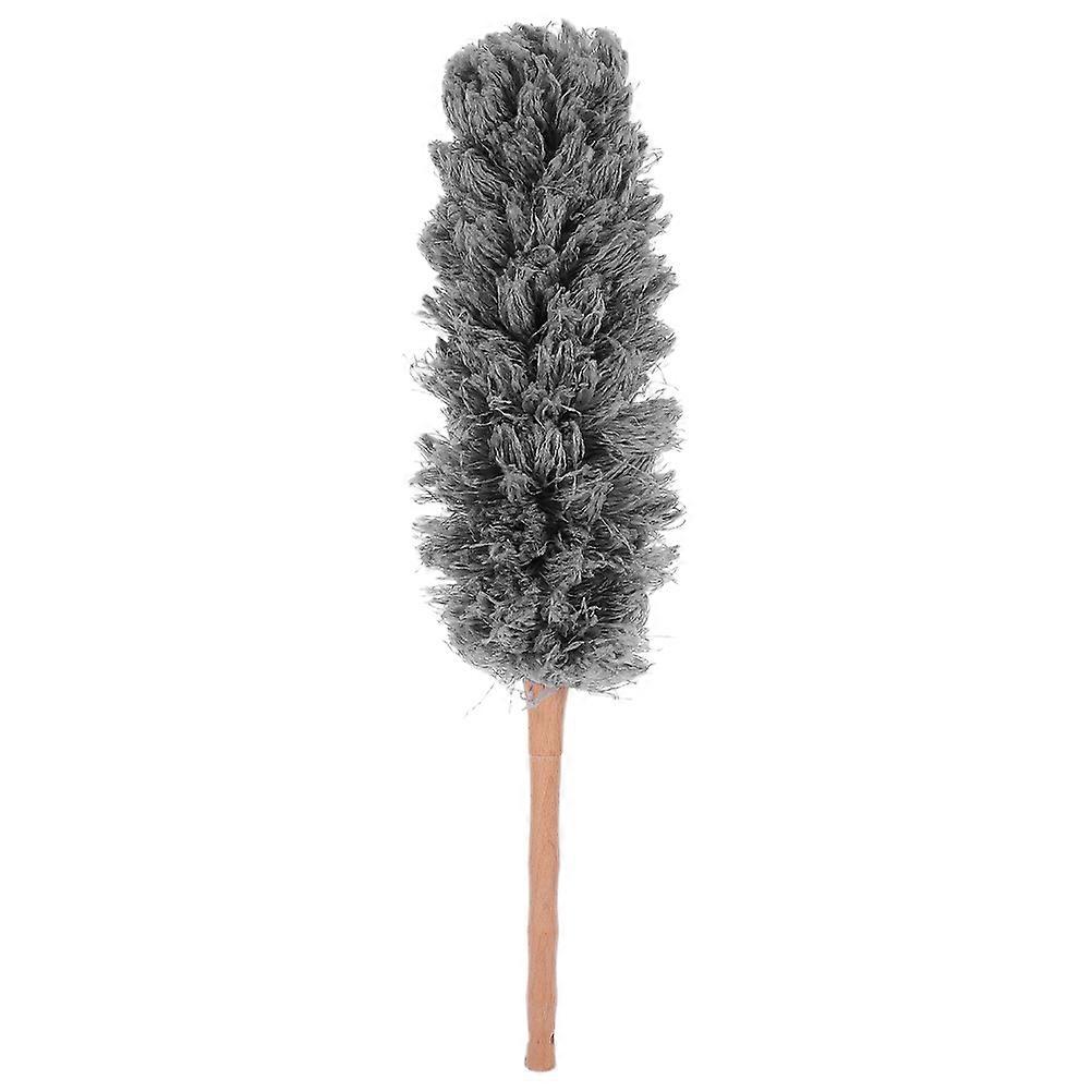 Grey Static Absorption Fiber Duster for Cleaning Wooden Handle Versatile Use