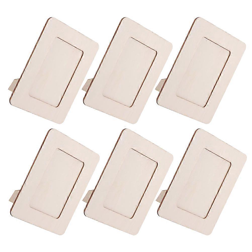 Wooden Photo Frames with Stand for DIY Crafts 6Pcs Blank Picture Frames