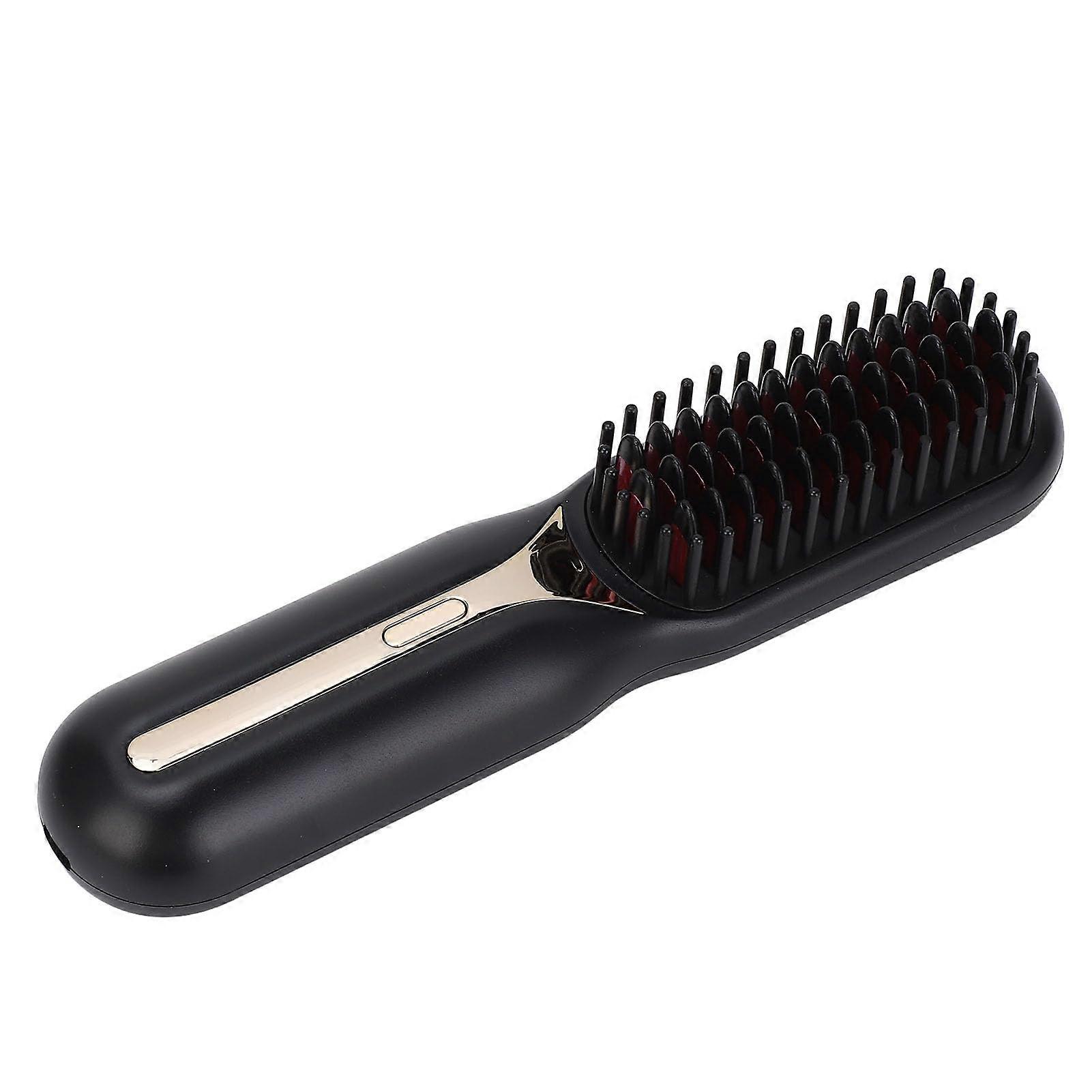 Hair Straightener Brush with Ionic Technology, AntiFrizz Smooth Finish, 2in1 Styling, Adjustable Temperature, Black