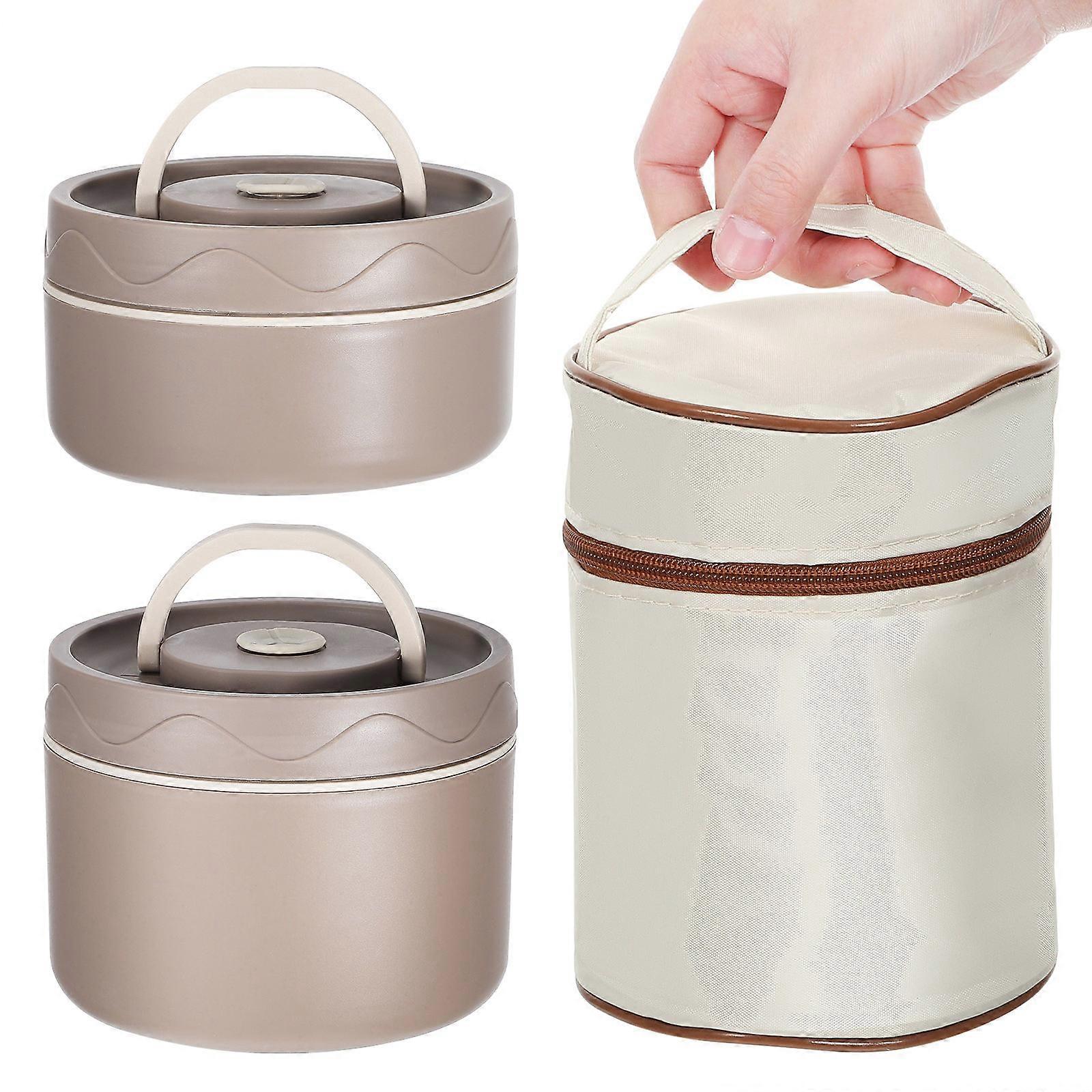 Insulated Lunch Box Portable Thermal Food Container 1Set for Work