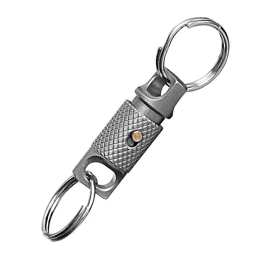 Titanium Alloy Knurling Keychain 360 Degree Rotation Quick Dismantling Portable Outdoor EDC Accessory