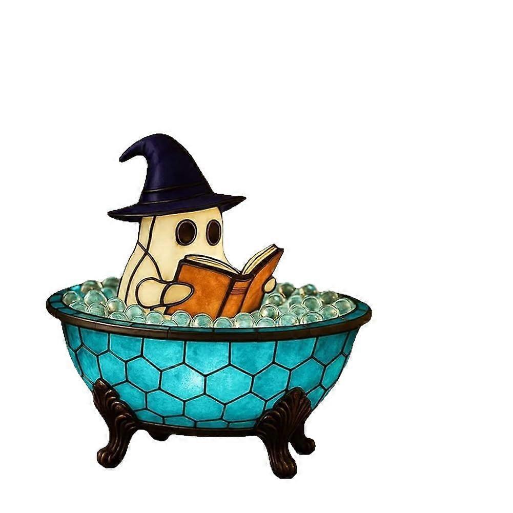 Flickering Flame Night Light with Realistic Halloween Ghost Design Plug In Energy Saving Lamp