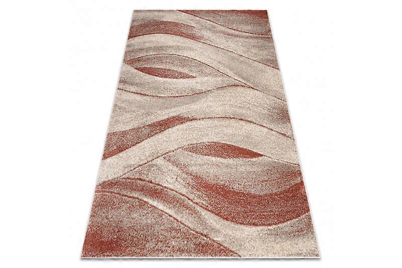 Carpet FUSION 1617 cream / terracotta - Waves, modern, abstract