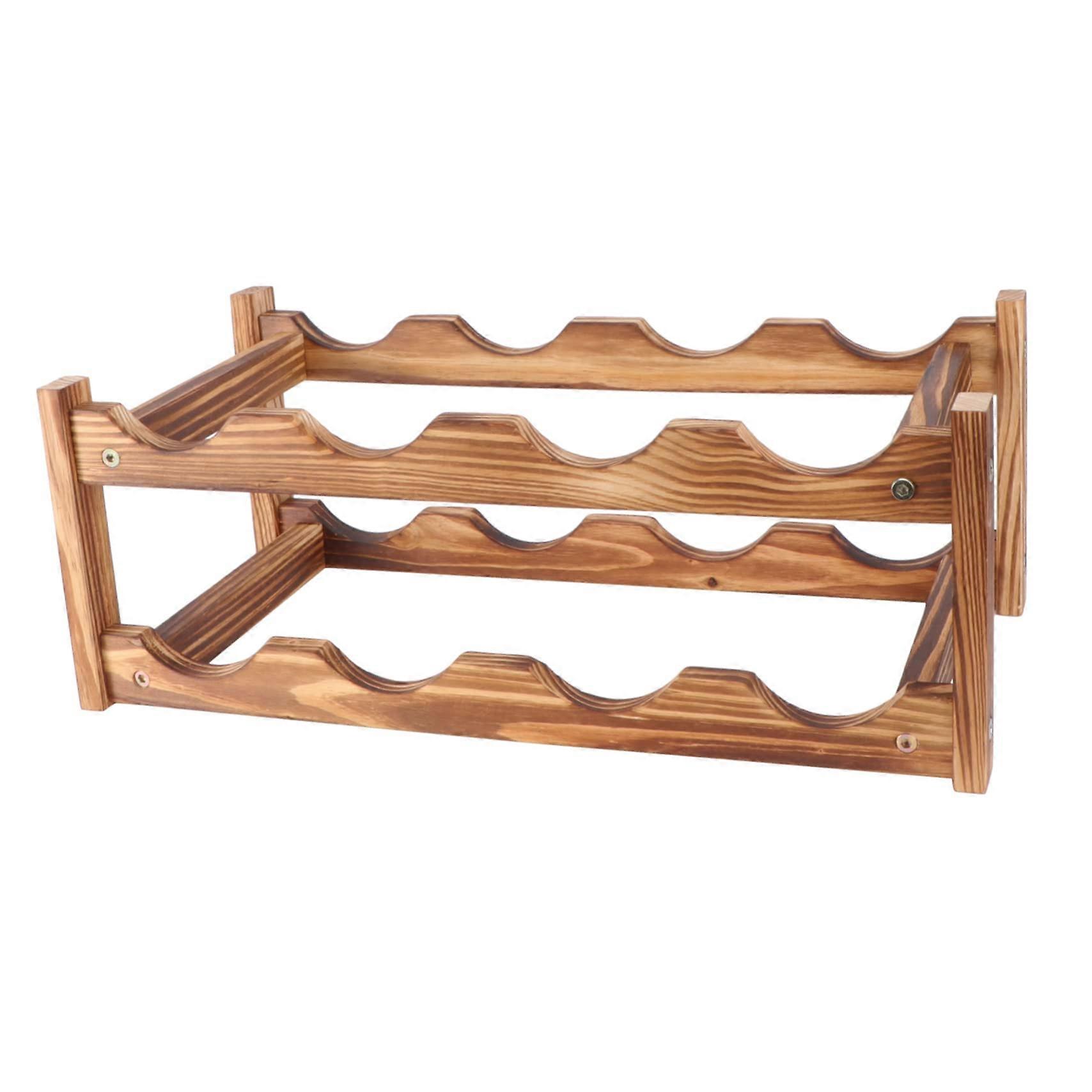 Wall Mounted Wine Rack Slim Hanging Wine Bottle Holder SpaceSaving Modern Decorative Brown