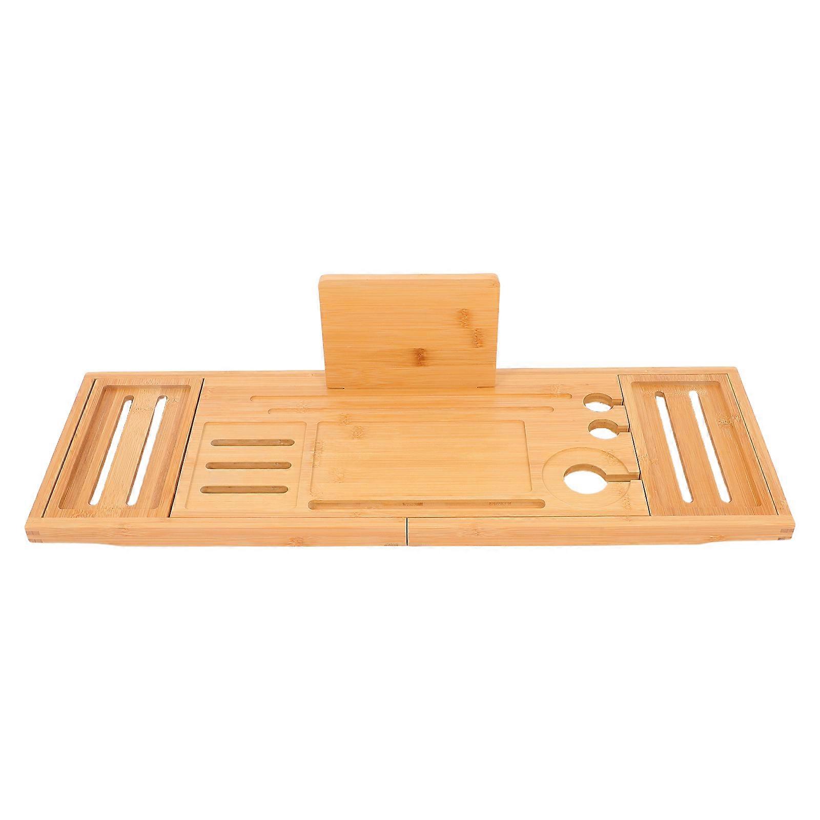 Bathtub Tray Bamboo Bath Table for Bath Use Adjustable Organizer