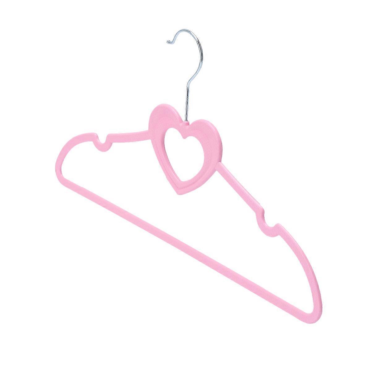 Pink Coat Hanger for Hanging Use 10Pcs Plastic Shape Clothes Rack
