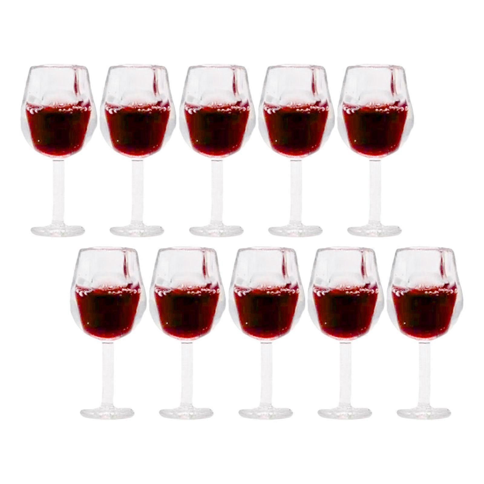 Micro Goblet Glasses for Miniature Decoration 20Pcs Dark Red