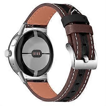 For Google Pixel Watch 3 41mm/Watch 2/Pixel Watch Top Layer Cowhide Leather Wrist Strap Color Splici