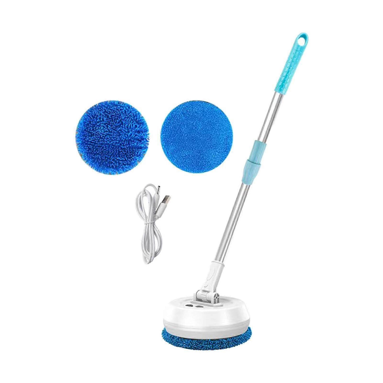 Electric Spin Mop with Extendable Handle for Ceiling Window Cleaning Wet and Dry Floor Cleaner White