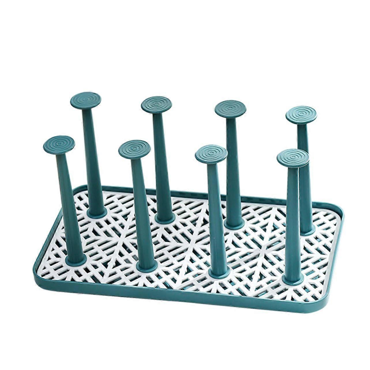 Bottle Drying Rack with Drain Tray, SpaceSaving PP Cup Organizer for Kitchen Countertops