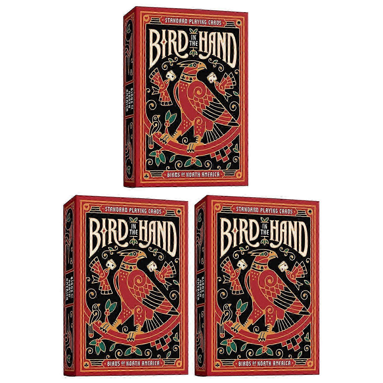 3pcs Bird Themed Playing Cards, 54pcs Art Deck Unique Bird Illustrations