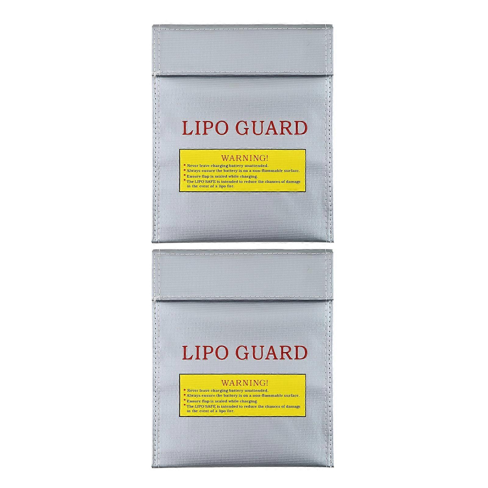 2pcs Lipo Battery Safe Bag Fireproof Heat Resistant Storage Pouch with ExplosionProof Protection